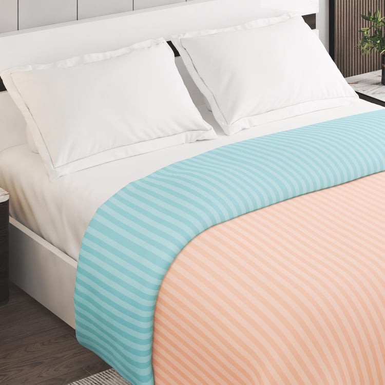 Pacific Juniper Microfibre Striped Reversible Double Comforter