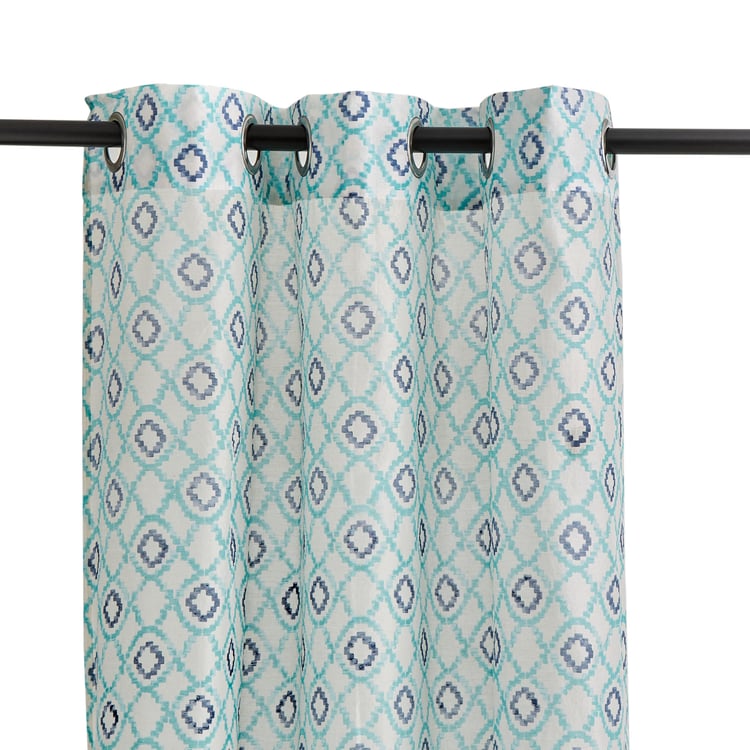 Chanderi Set of 2 Printed Sheer Window Curtains