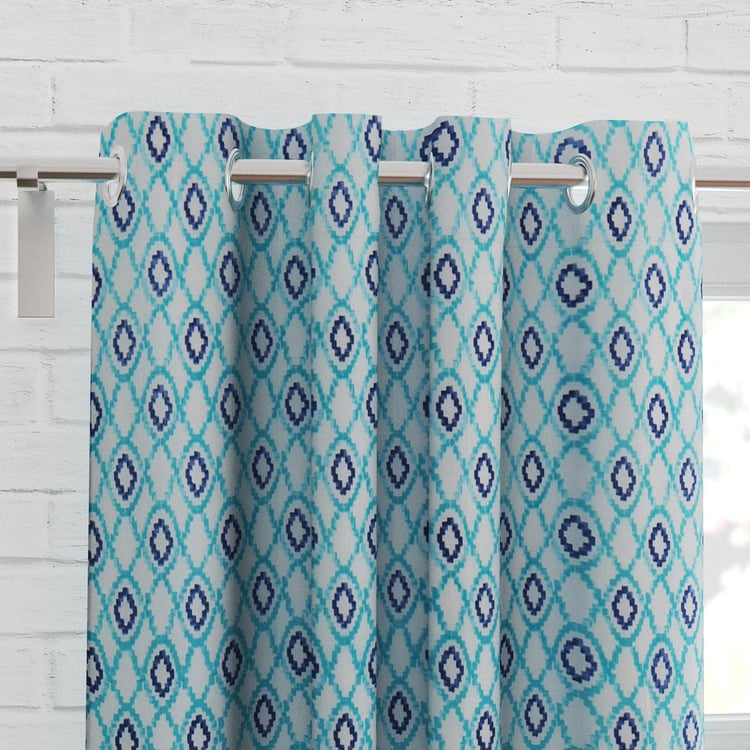 Chanderi Set of 2 Printed Sheer Door Curtains