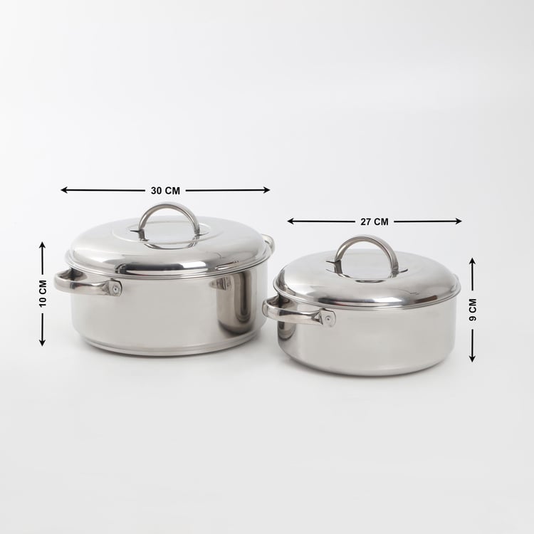 Rivago Claw Set of 2 Stainless Steel Insulated Casseroles