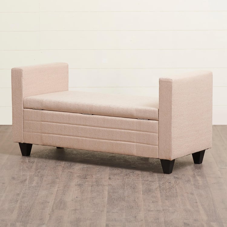 Helios Centrio Fabric 2-Seater Sofa Bench with Storage - Beige