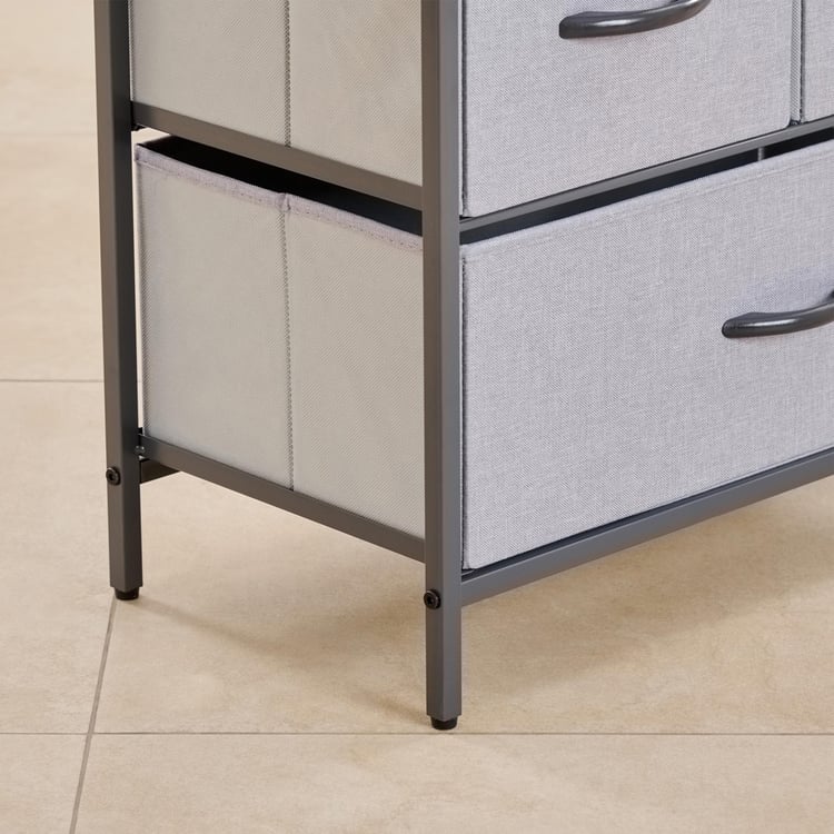 Helios Ethan Metal 3-Tier Multipurpose Cabinet - Grey