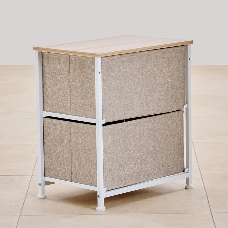 Helios Ethan Metal 2-Tier Multipurpose Cabinet - Beige