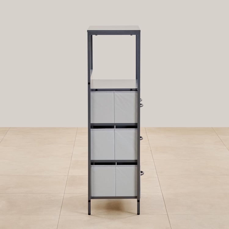 Helios Ethan Metal 4-Tier Multipurpose Cabinet - Grey