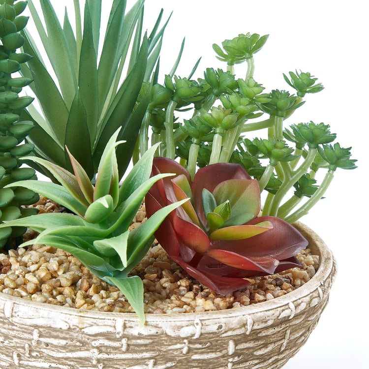 Fern Living Artificial Plants with Cement Pot