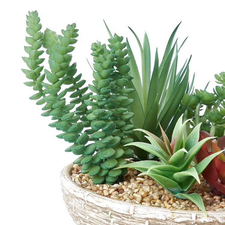 Fern Living Artificial Plants with Cement Pot