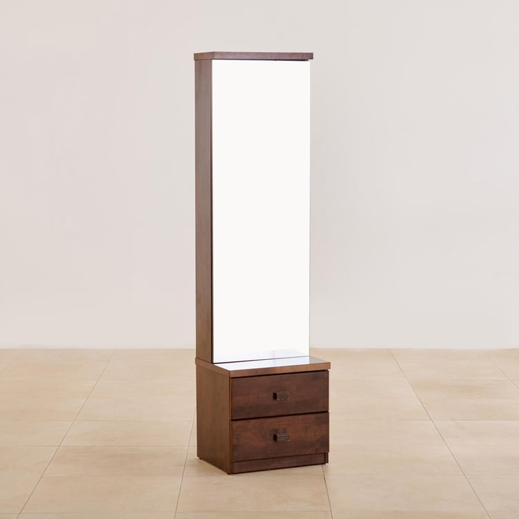 (Refurbished) Takeshi Dresser Mirror with Drawers - Brown