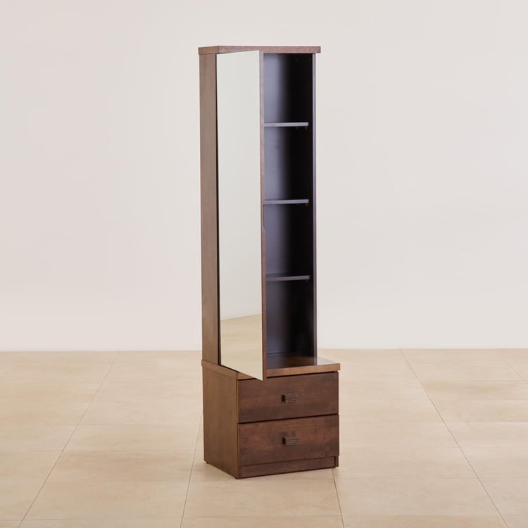 (Refurbished) Takeshi Dresser Mirror with Drawers - Brown