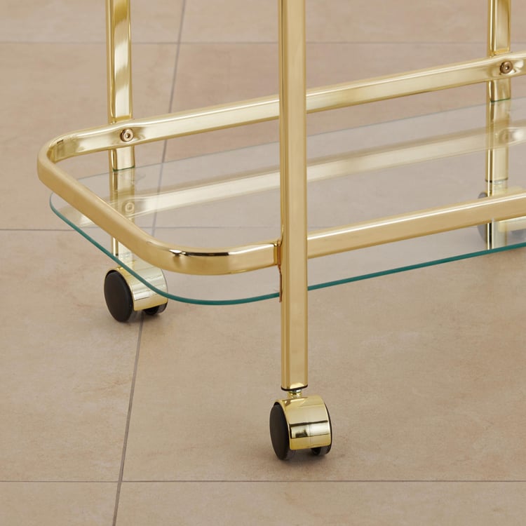 (Refurbished) Montoya Serving Trolley - Gold
