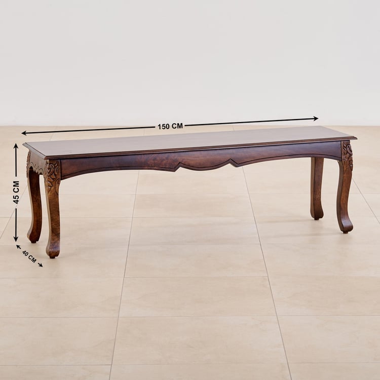 (Refurbished) Victoria Mango Wood Dining Bench - Brown