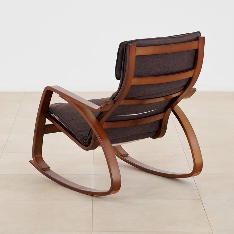 Buy (Refurbished) Aylen Fabric Rocking Chair Brown from Home