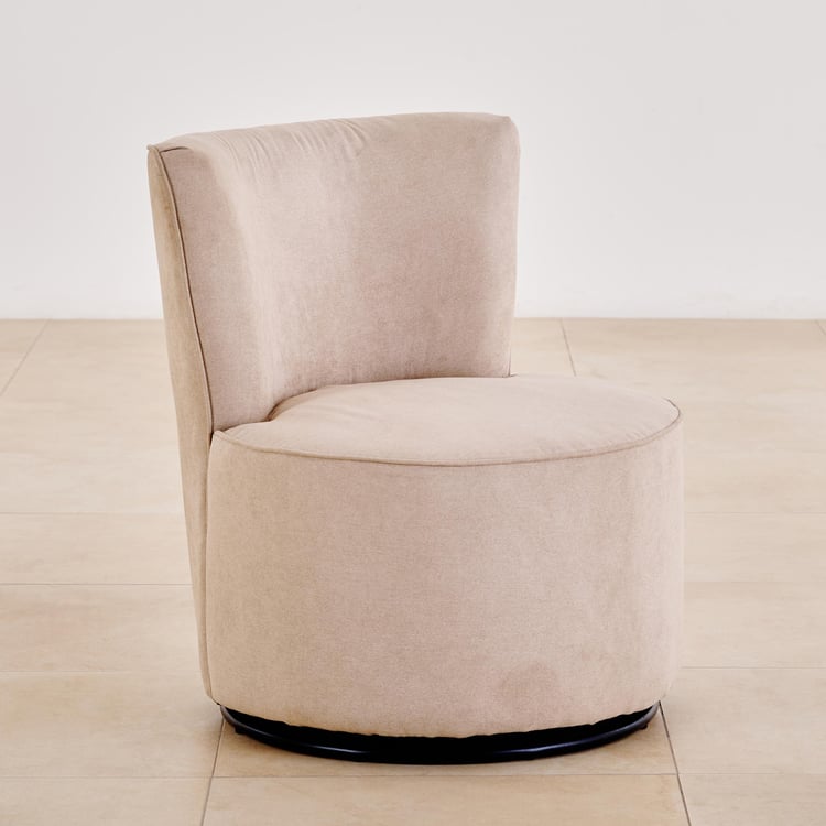 (Refurbished) Noa Fabric Swivel Accent Chair - Beige
