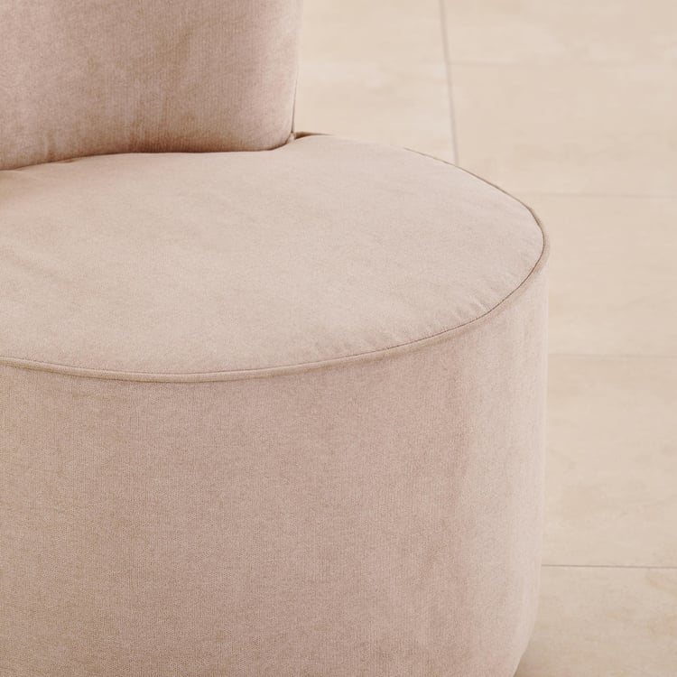 (Refurbished) Noa Fabric Swivel Accent Chair - Beige