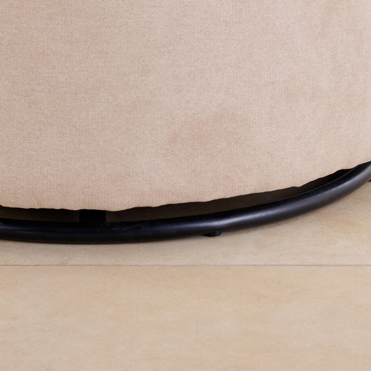 (Refurbished) Noa Fabric Swivel Accent Chair - Beige