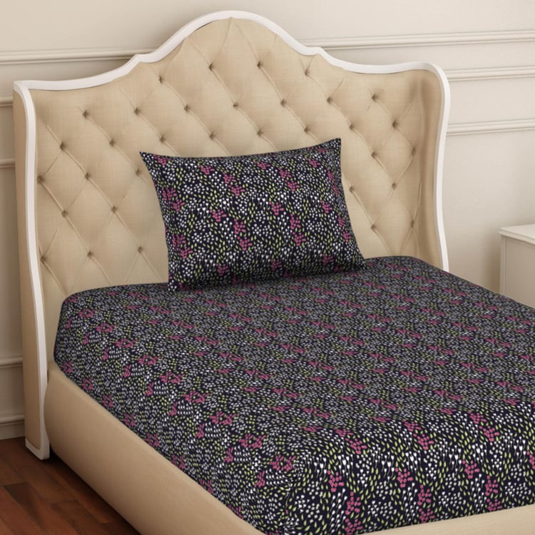 SPACES Adonia Cotton 144TC Floral Printed 2Pcs Single Bedsheet Set