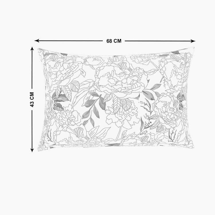 SPACES Adonia Cotton 144TC Printed 3Pcs Queen Bedsheet Set