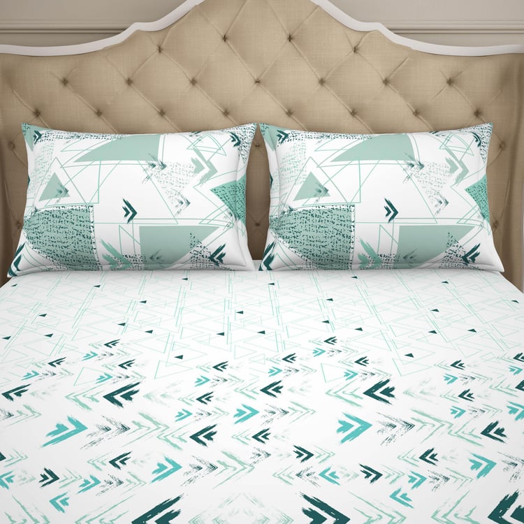 SPACES Adonia Cotton 144TC Printed 3Pcs Super King Bedsheet Set