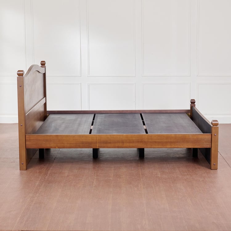 Cleopatra Solid Wood Queen Bed - Brown