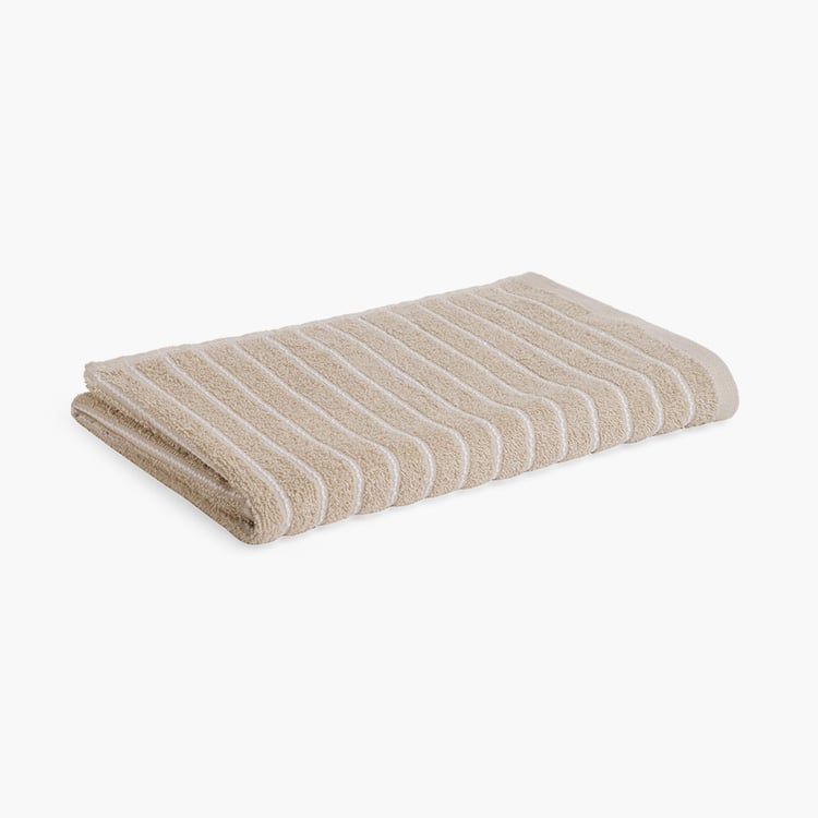 WELSPUN 2-In-1 Cotton Striped Bath Towel - 150x70cm