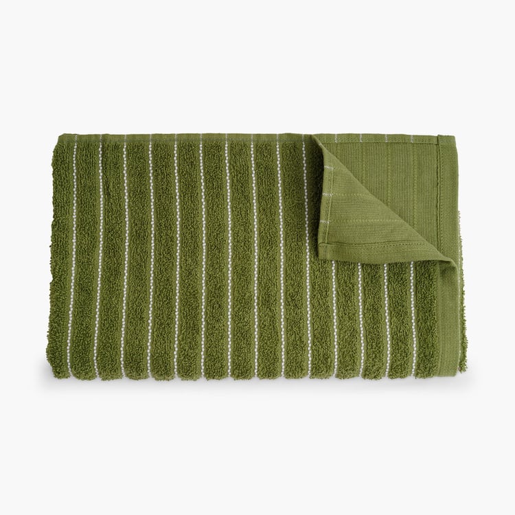 WELSPUN 2-In-1 Cotton Striped Bath Towel - 150x70cm