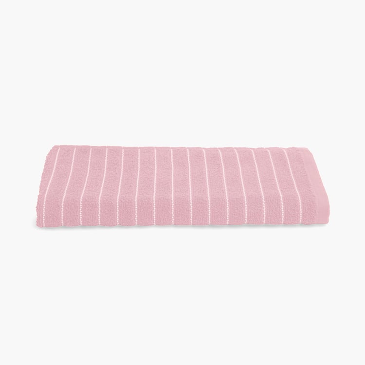 WELSPUN 2-In-1 Cotton Striped Bath Towel - 150x70cm