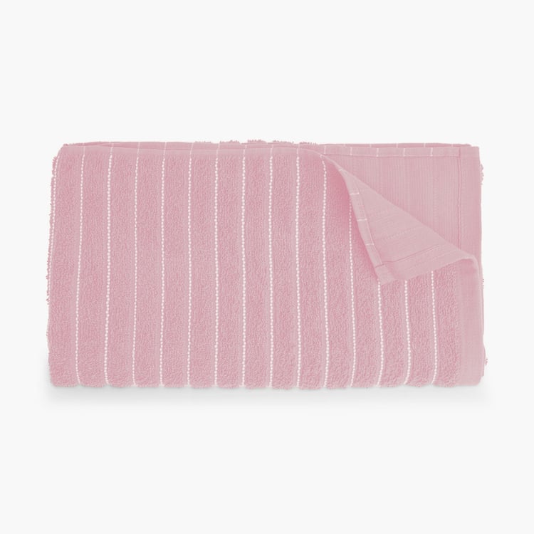 WELSPUN 2-In-1 Cotton Striped Bath Towel - 150x70cm