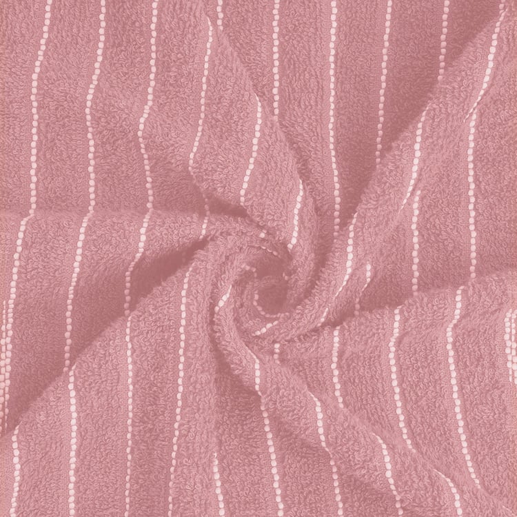WELSPUN 2-In-1 Cotton Striped Bath Towel - 150x70cm