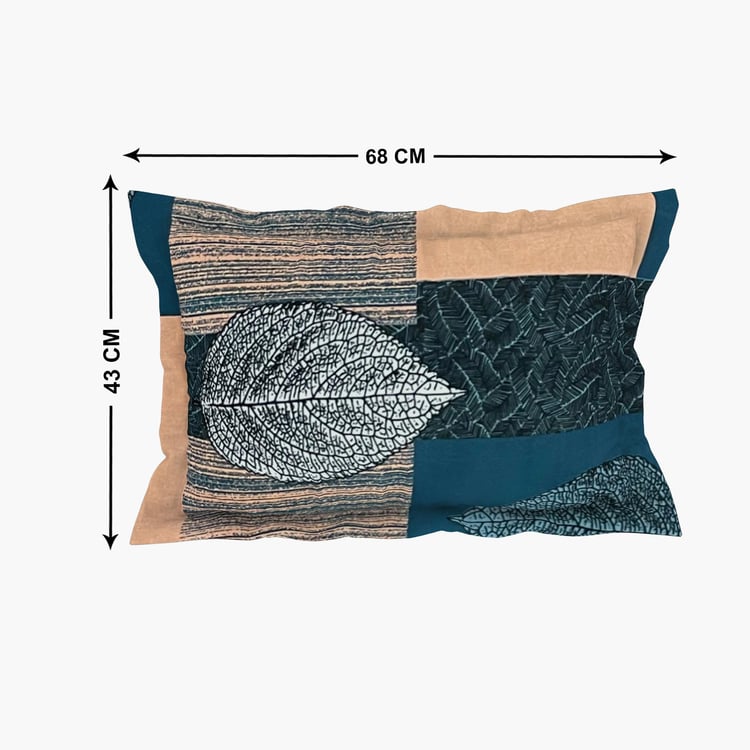WELSPUN Shimmer Cotton Nature Printed 3Pcs Queen Bedsheet Set
