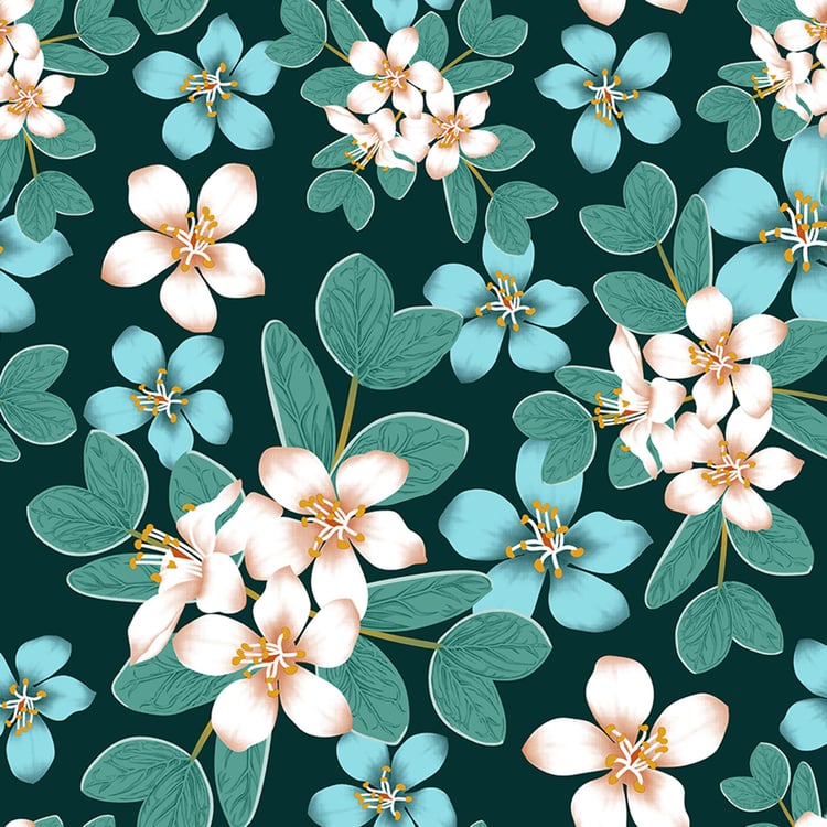 WELSPUN Shimmer Cotton Floral Printed 2Pcs Single Bedsheet Set