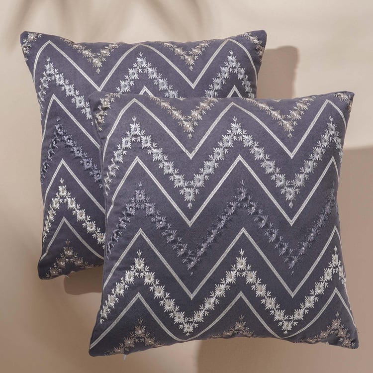 Celebrations Set of 2 Embroidered Cushion Covers - 40x40cm