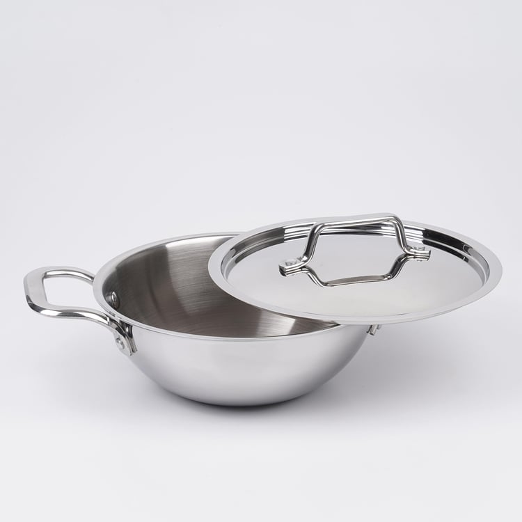 Valeria Carin Stainless Steel Kadhai with Lid - 1.6L