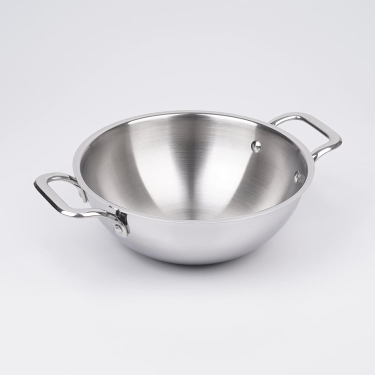 Valeria Carin Stainless Steel Induction Kadhai with Lid - 2.5L