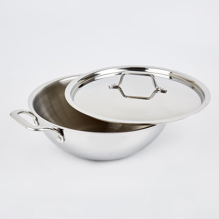 Valeria Carin Stainless Steel Kadhai with Lid - 4.2L