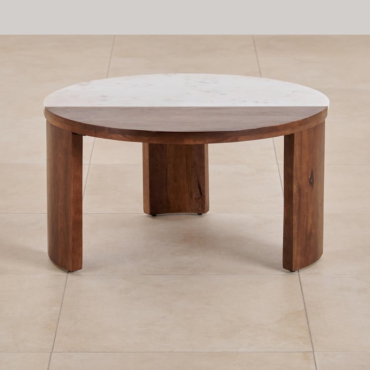 Abby Marble Top Coffee Table - Brown