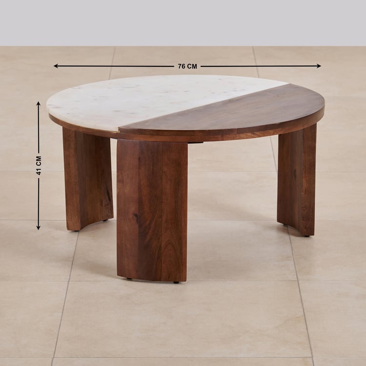 Abby Marble Top Coffee Table - Brown