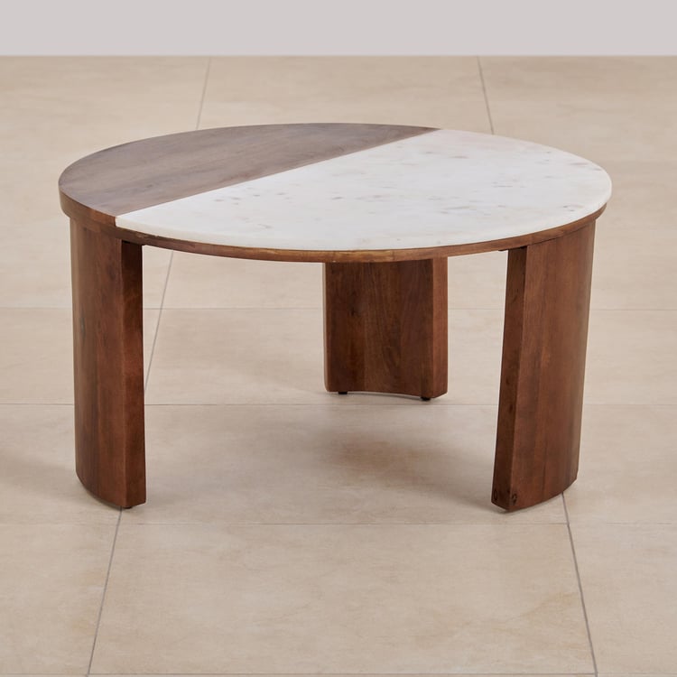 Abby Marble Top Coffee Table - Brown