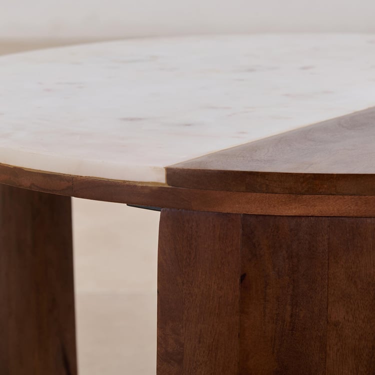 Abby Marble Top Coffee Table - Brown