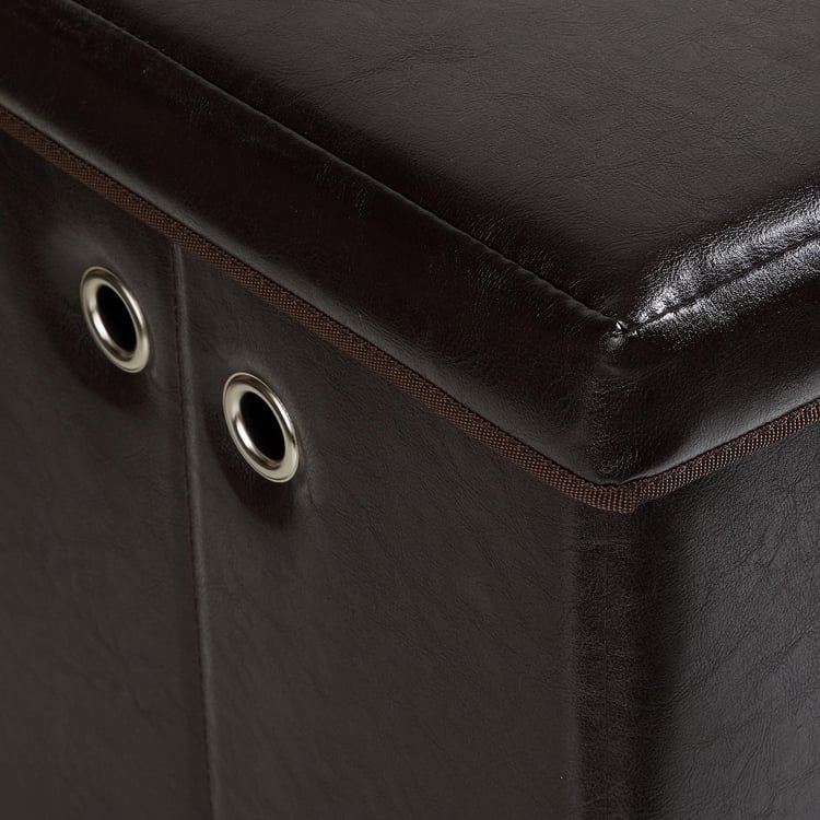 Sanderson Faux Leather Collapsible Storage Ottoman