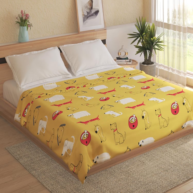 Slate Kids Puppy Printed Double Blanket