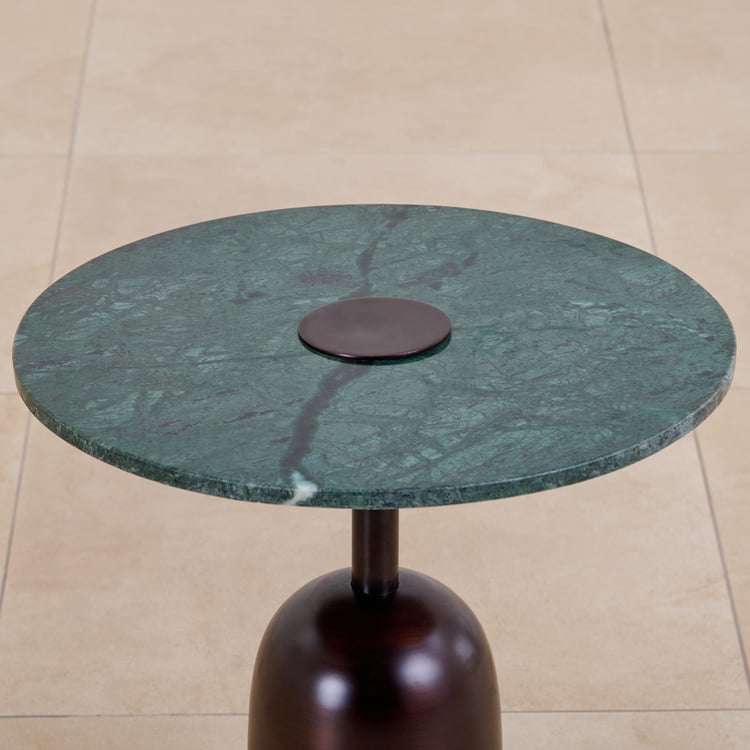 Helios Romano Marble Top End Table - Green
