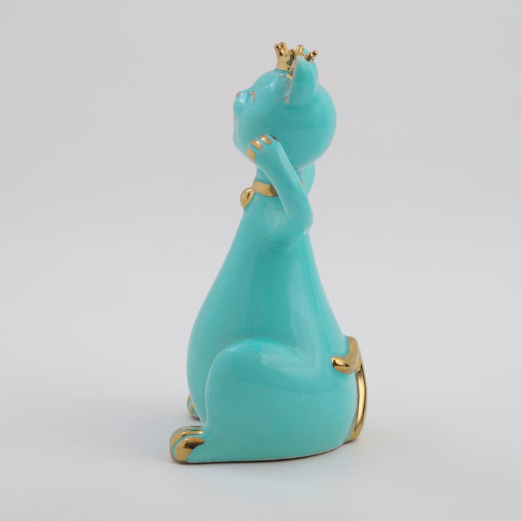 Souvenir Ceramic Champagne Flute Holder Cat Figurine