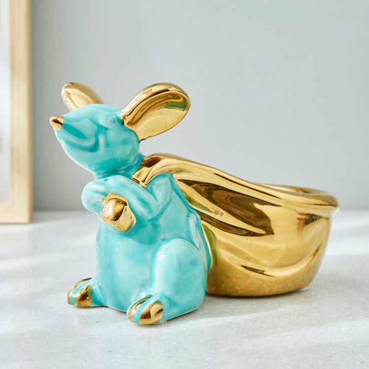 Souvenir Ceramic Mouse Figurine with Bottle Holder