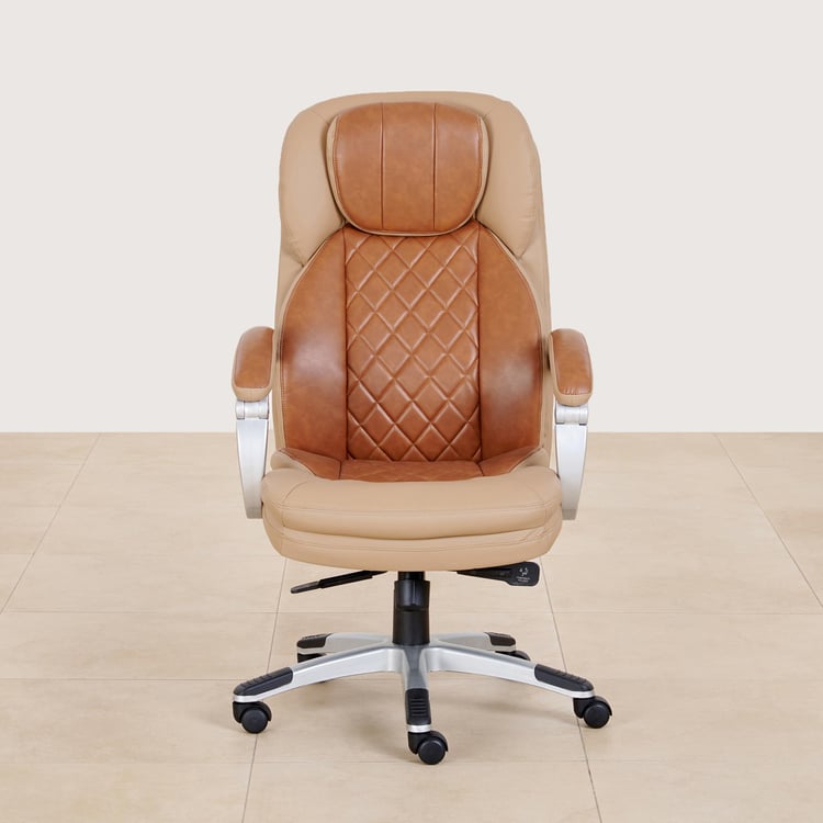 Einstein Faux Leather High Back Office Chair - Brown