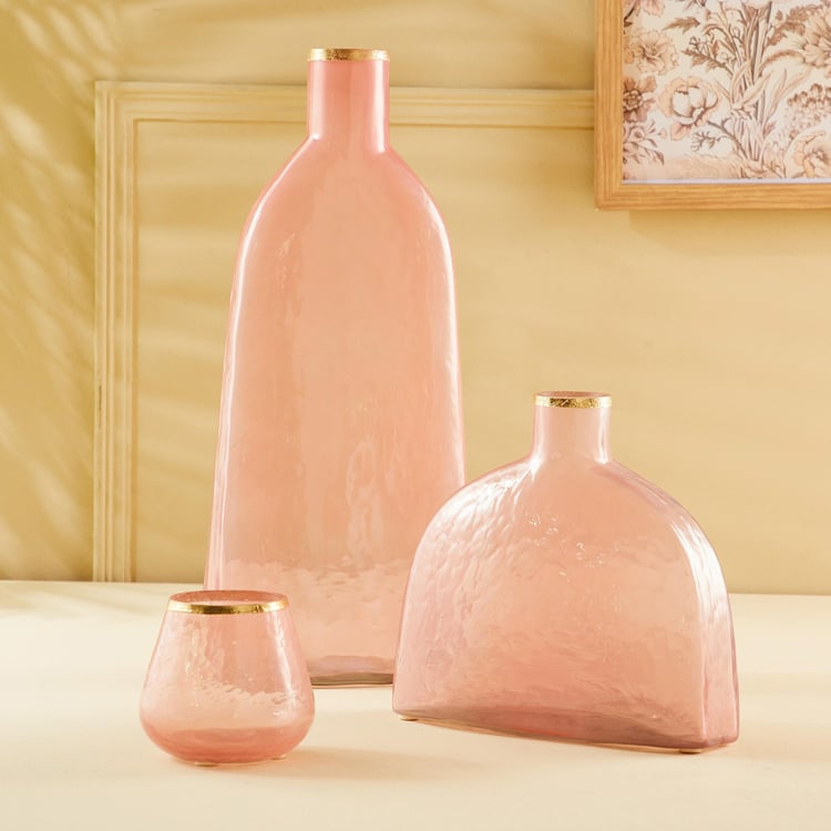 Buy Hello Spring Glass Hammered Vase from Home Centre at just INR 1599.0