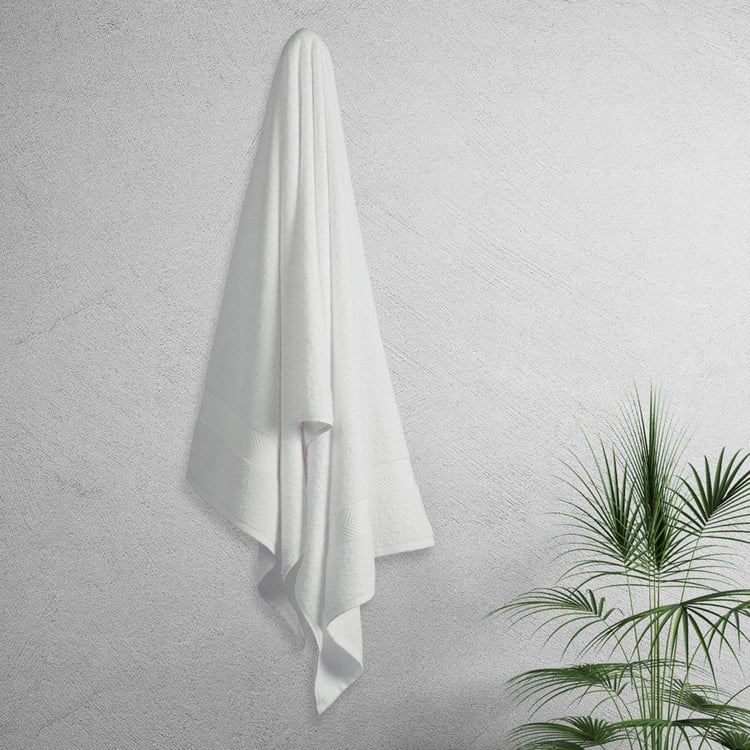 STELLAR HOME Crystal Cotton Bath Towel, White - 140x70cm