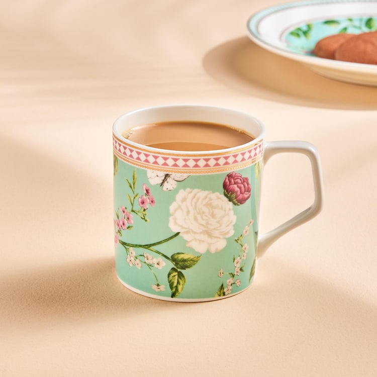 Hoovu Bone China Floral Print Mug - 230ml