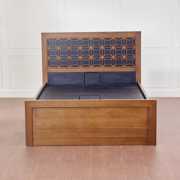 Marigold Mahogany Wood Teen Bed with Hydraulic Storage - Brown