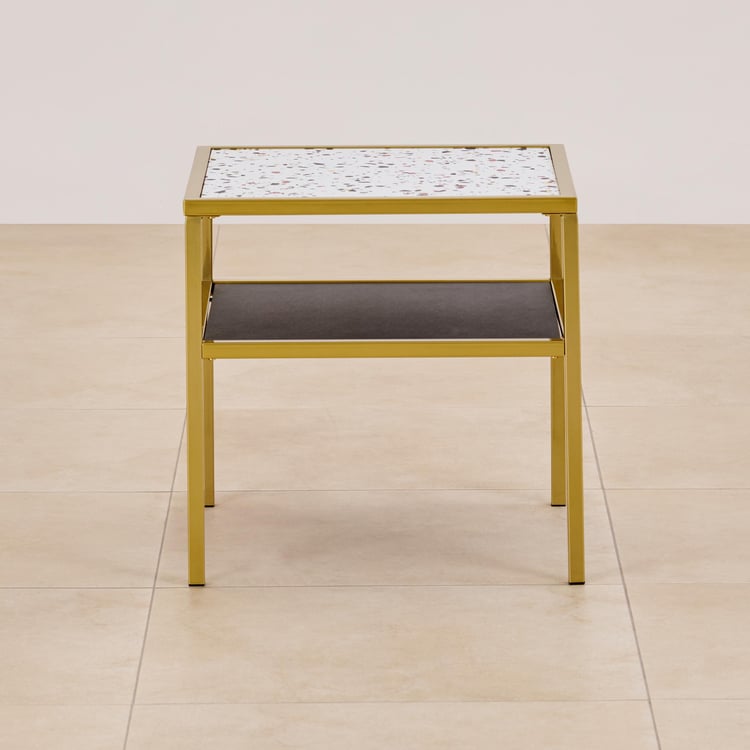 Helios Calisto Metal End Table - Gold