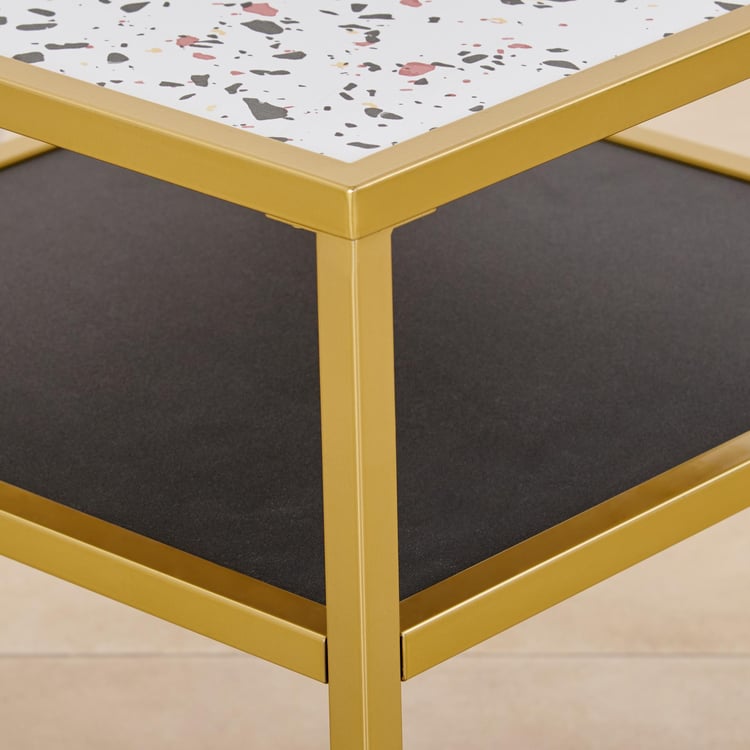 Helios Calisto Metal End Table - Gold