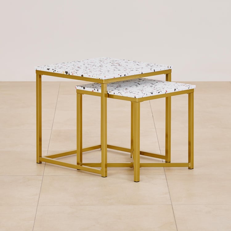 Helios Calisto Metal Nest of 2 Tables - Gold